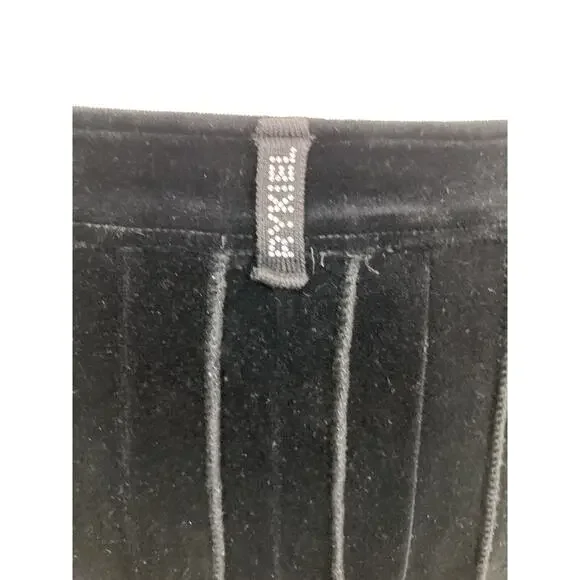 SONIA RYKIEL Black Velour Pleated A-Line Midi Skirt Size M - Picture 4 of 5